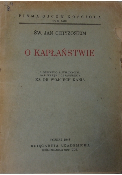 O kapłaństwie, 1949  r.