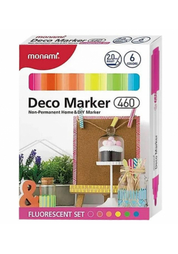 Markery akrylowe Deco Marker 6kol fluo MONAMI