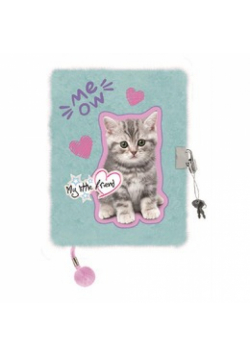 Pamiętnik A5 Włochacz z kłódką My Little Friend Mint Kitty 96 k.