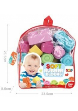 Klocki miękkie w plecaku 23szt