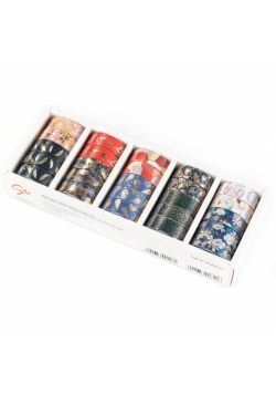 Display Taśma klejąca dekoracyjna Washi Tape Gold Narcissus SET 3 display mix 25 sztuk