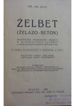 Żelbet (żelazo-beton) , 1926 r.