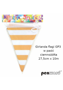 Girlanda flagi w paski ciemnożółta 27.5cmx10m