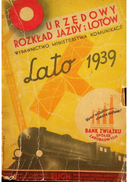 Urzędowy rozkład jazdy i lotów Lato 1939 r.