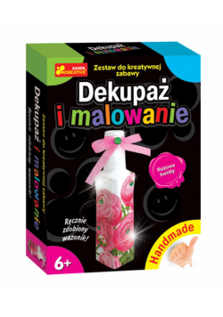 Dekupaż i malowanie Różowe kwiaty