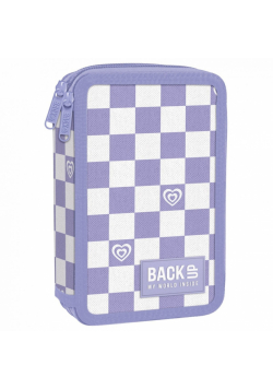 Piórnik 2-komorowy z wyposażeniem Backup Szachownica fiolet PB6DW29