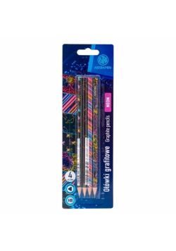 Ołówki grafitowe trójkątne HB Astrapen neon/cats blister 4 szt.