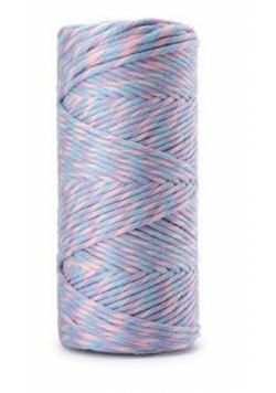 Sznurek bawełniany 3mm 100m róż-nieb-fiolet