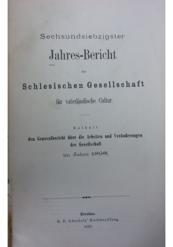Jahres-Bericht der Schlesischen Gesellschaft,1893r.
