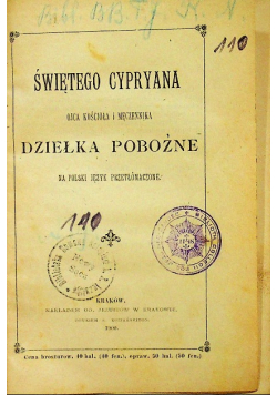Świętego Cypryana Dziełka pobożne 1900 r.