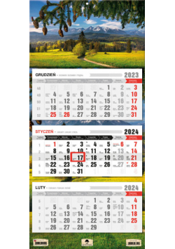 Kalendarz 2024 trójdzielny Tatry KT-1 v57