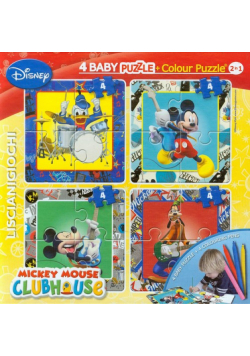 Puzzle Baby 4 Myszka Miki + flamastry