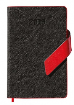 Kalendarz 2019 książkowy A6 czarny mag. EASY