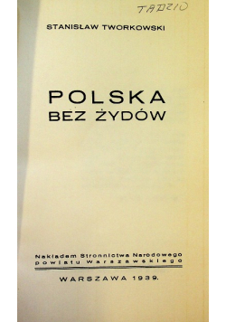 Polska bez Żydów 1939 r.