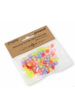 Koraliki literki kolorowe 6x6mm 100szt