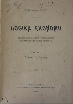 Logika ekonomii, 1896 r.