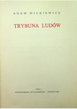 Mickiewicz Dzieła Tom XII Trybuna ludów