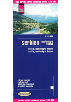 Serbia Czarnogóra Kosowo mapa 1:385 000