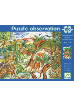 Puzzle Observation 100 Dinozaury + książeczka