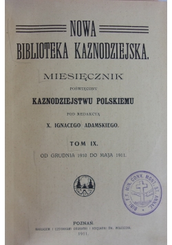 Nowa Biblioteka Kaznodziejska Tom IX, 1911r.
