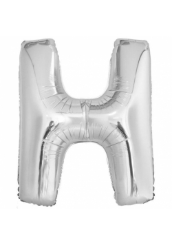 Balon foliowy litera H srebrna 67x86cm