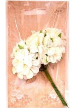 Kwiaty materiałowe kremowe 4cm 6szt