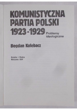 Komunistyczna Partia Polski 1923-1929