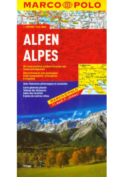 Alpy 1:800 000 w. niemiecka mapa Marco Polo