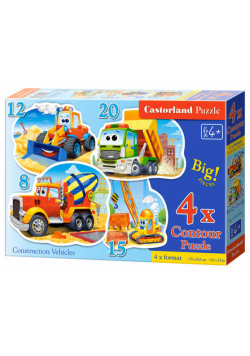 Puzzle 4w1 Contour Construction Vehicles