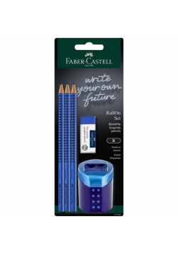 Ołówek 3szt + gumka + temperówka FABER CASTELL
