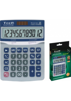 Kalkulator biurowy TooR TR-2213A -12 pozycji, metalowa pokrywa