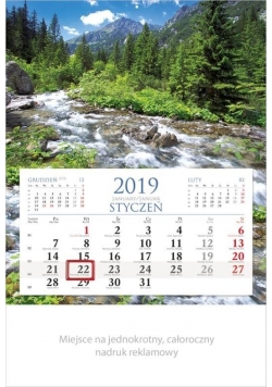 Kalendarz 2019 Jednodzielny Rzeka KM3