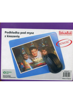Podkładka pod mysz z kieszenią fioletowa