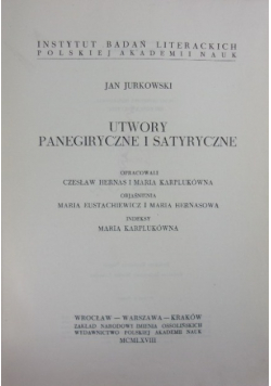 Utwory panegiryczne i satyryczne
