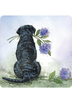 Podkładka pod kubek C188 Labrador z kwiatami