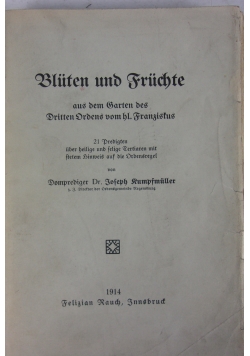 Bluten und Fruchte, 1914 r.