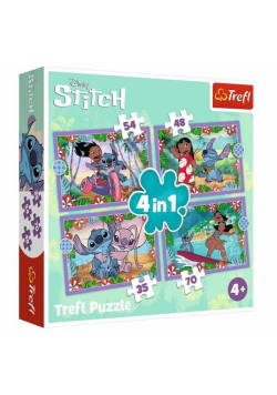 Puzzle 4w1 Szalony dzień Lilo & Stitch TREFL