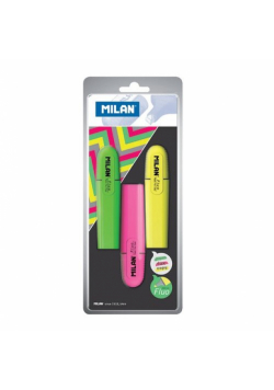 Zakreślacz Milan Fluo płaski 3 sztuki