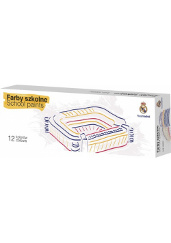 Farby szkolne 12 kolorów 20 ml Real Madryt