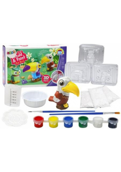Odlewy gipsowe Ptaki 3D z farbami DIY