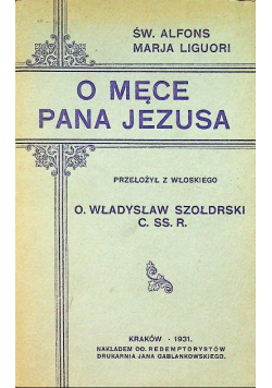 O męce Pana Jezusa 1931 r.