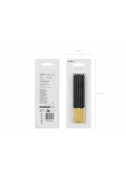 Świeczki urodzinowe gładkie czarne 14cm 12szt