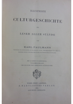Illustrirte Culturgeschiche fur Leser Aller Stande, 1881 r.