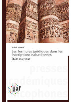 Les formules juridiques dans les inscriptions nabatéennes