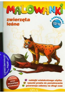 Malowanki 12 Zwierzęta leśne + pisak
