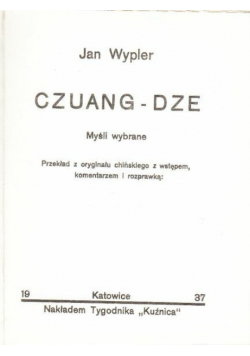 Czuang Dze Myśli wybrane 1937 r.