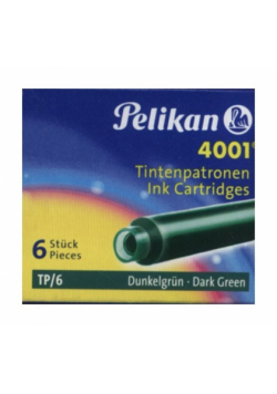 Naboje krótkie Pelikan 4001 TP/6 ciemnozielone 6 sztuk