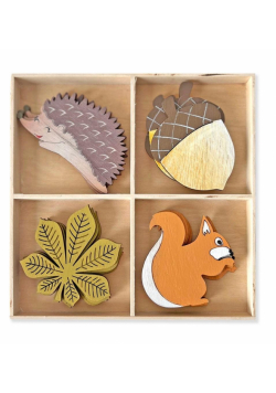 Kształty z drewna las 7cm 16szt