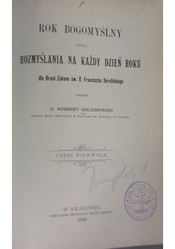 Rok bogomyślny czyli rozmyślania na każdy dzień roku, 1902r.
