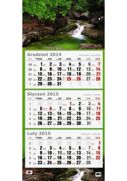 Kalendarz Trójdzielny Płaski 2015 górski potok